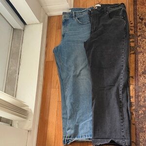 Abercrombie & Fitch Blue and Black Flare Jeans